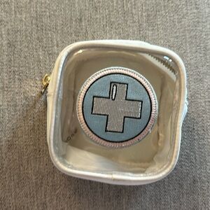 Stoney Clover Lane white nylon clear front pouch